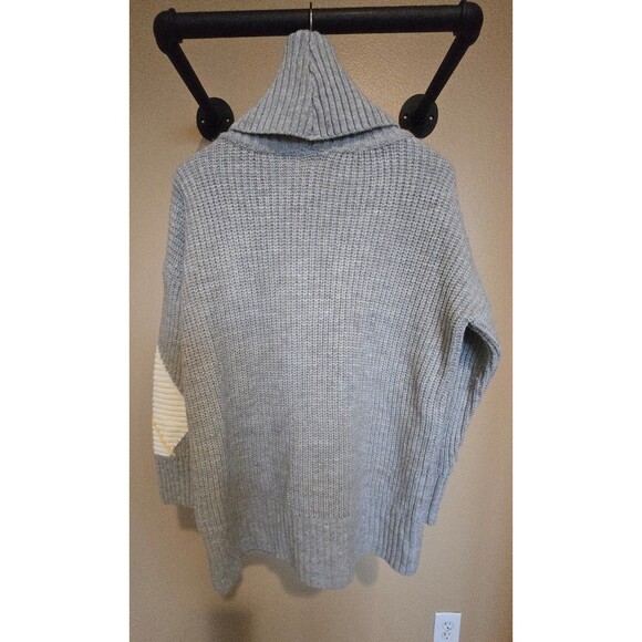 River Island gray patterned chunky turtle neck sweater size small - Picture 6 of 10